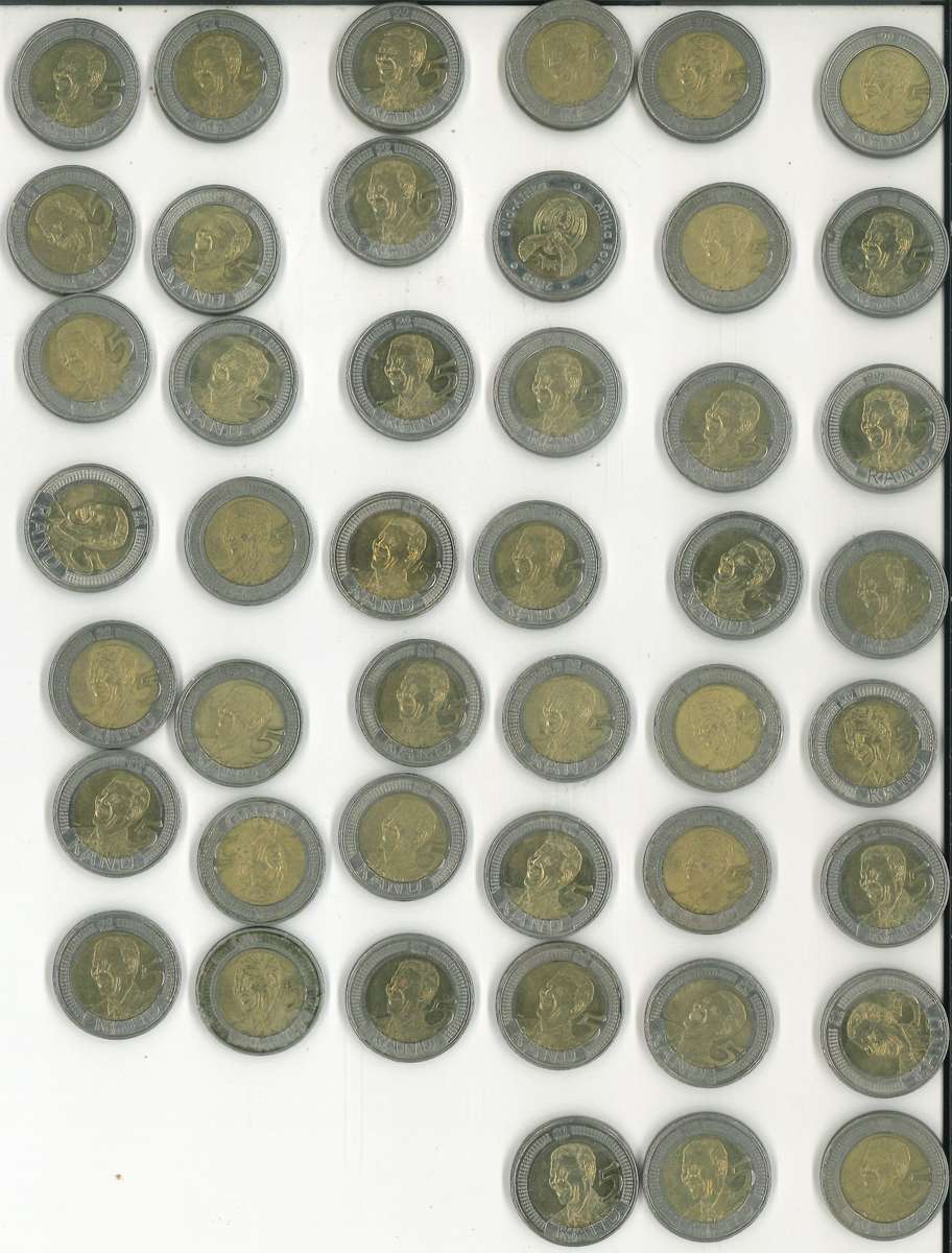 45 x  2000 MANDELA R5 COINS (Smiley)