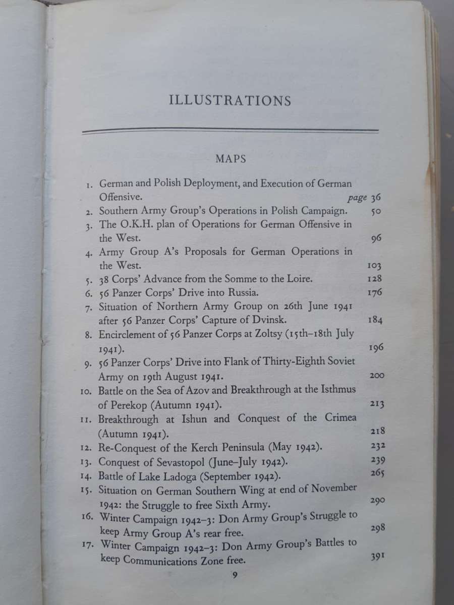 LOST VICTORIES by Field-Marshal Erich von Manstein **1st Edition**