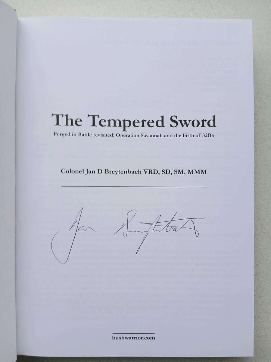THE TEMPERED SWORD Col. Jan Breytenbach **SIGNED**