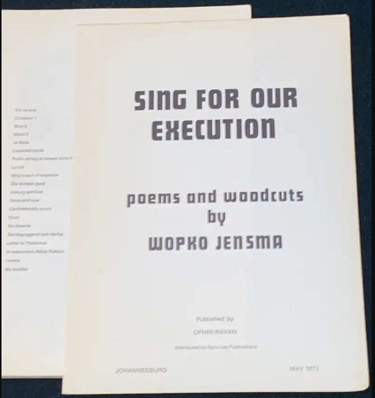 SING FOR OUR EXECUTION **Wopko Jensma**