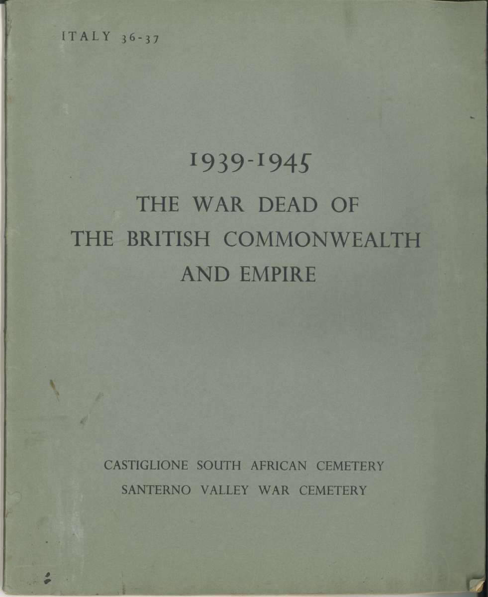 1939-1945 THE WAR DEAD OF THE BRITISH COMMONWEALTH AND EMPIRE - ITALY