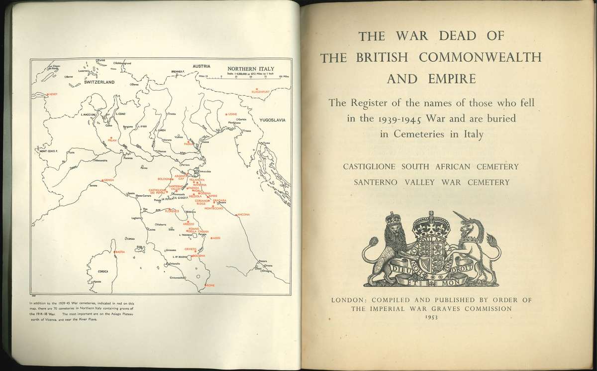 1939-1945 THE WAR DEAD OF THE BRITISH COMMONWEALTH AND EMPIRE - ITALY