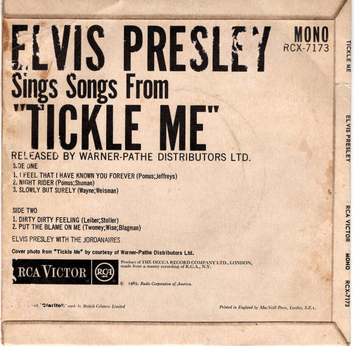 ELVIS PRESLEY Tickle Me 7" EP