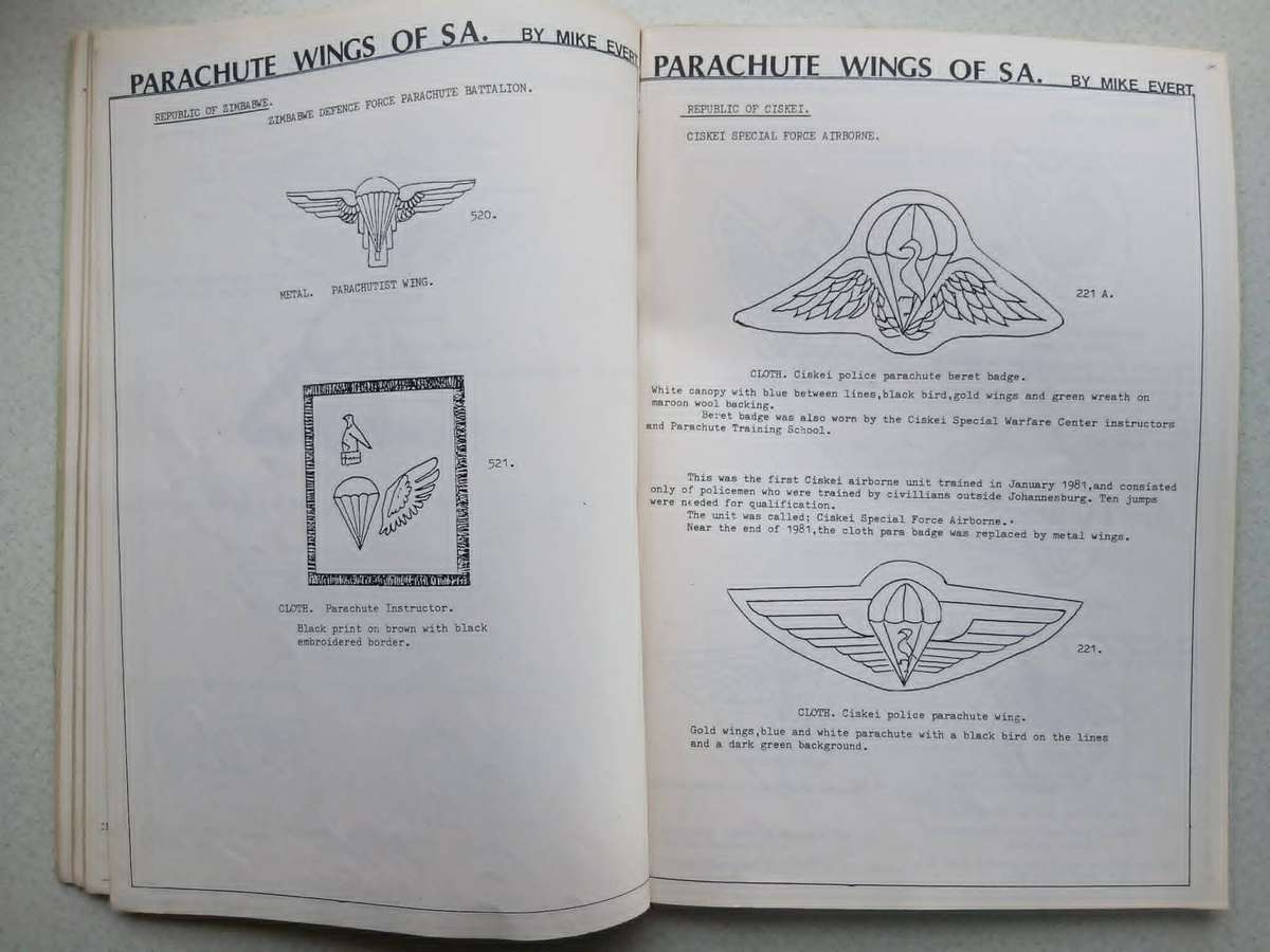PARACHUTE WINGS OF SOUTH AFRICA **Mike Evert**
