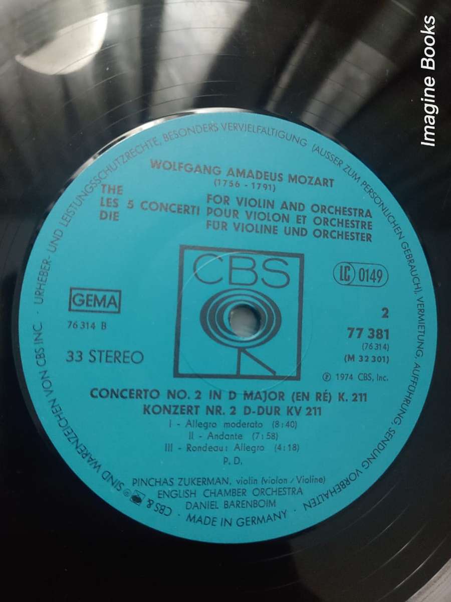 Mozart Violinkonzerte - Zukerman/Barenboim - 3 LP Set