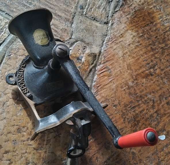 Antique Coffee Grinder - Spong & Co cast-iron