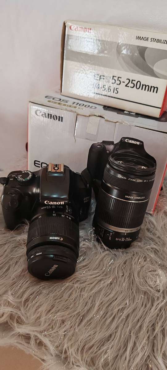 Canon EOS 1100D with 18-55mm and 55-250mm Image Stabilizer Zoom lens with Canon RS-60 E3 Remote