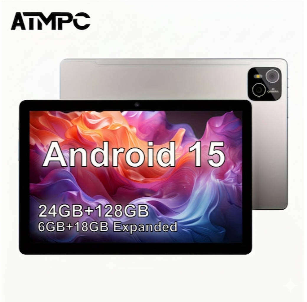 10.1 Inch Android 15 Tablet 24GB RAM DDR4 128GB ROM 8 Core Octa Core with Accessories