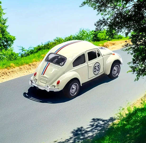Vintage Volkswagen Beetle Classic Die-Cast  Scale 1:32 Metal Casting Alloy Pull Back Car