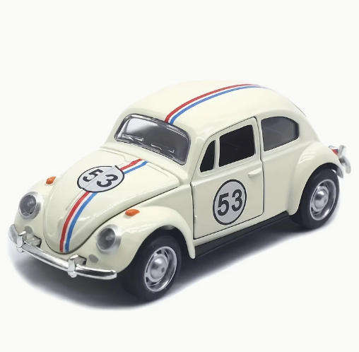 Vintage Volkswagen Beetle Classic Die-Cast  Scale 1:32 Metal Casting Alloy Pull Back Car