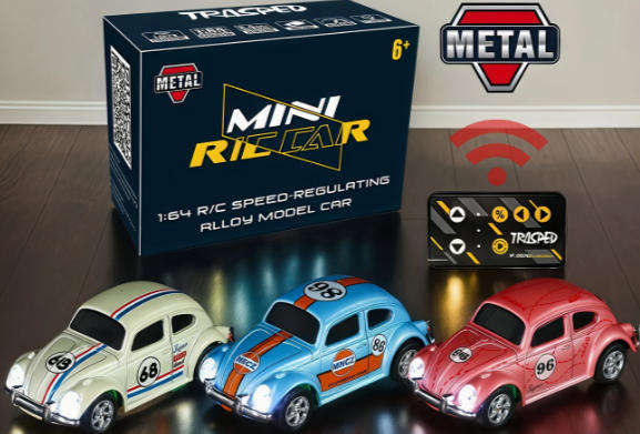 Vintage Volkswagen Beetle 1:64 Alloy Remote Control Car with 3 Speed Gears