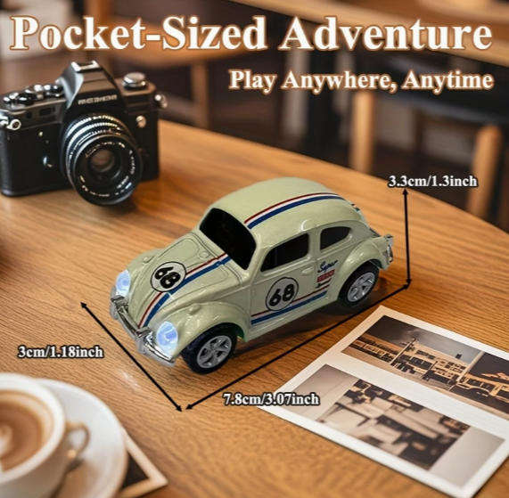Vintage Volkswagen Beetle 1:64 Alloy Remote Control Car with 3 Speed Gears