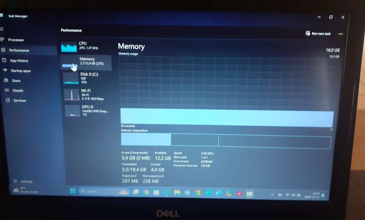 DELL Latitute 3310 Intel Core i3 Laptop 16GB RAM DDR4 256GB SSD NVMe 64 Bit Windows 11 Pro