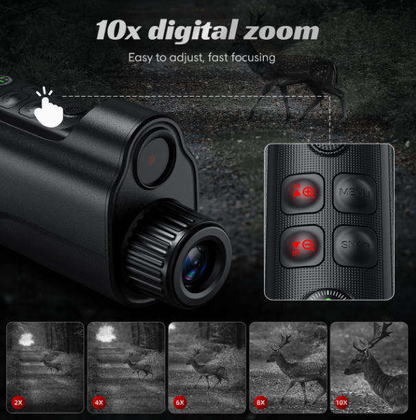 INSKAM Infrared Night Vision Scope 10X Magnification, 800m range, HD 1080P Digital Monocular