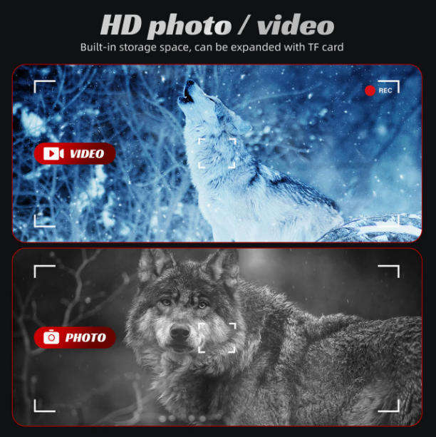 INSKAM Infrared Night Vision Scope 10X Magnification, 800m range, HD 1080P Digital Monocular