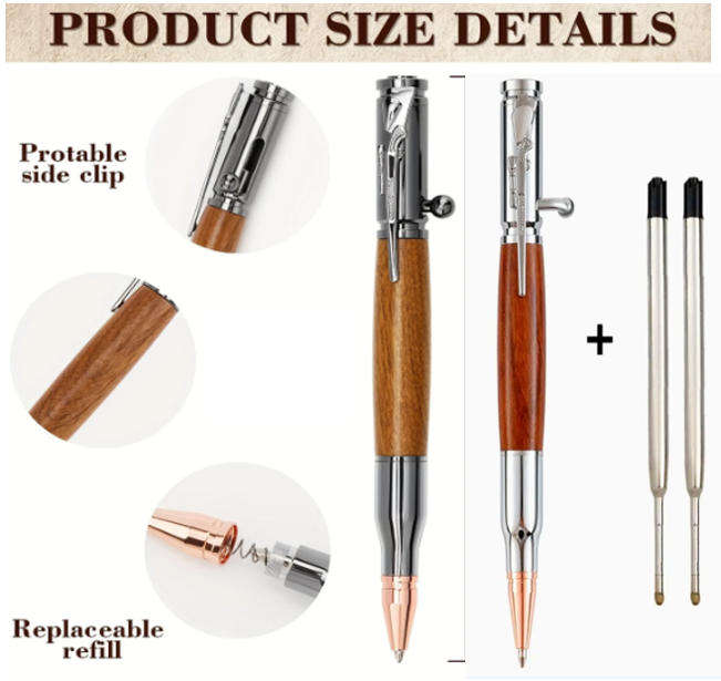Tactical Design Bullet Shape Ballpoint Pen with Refills
