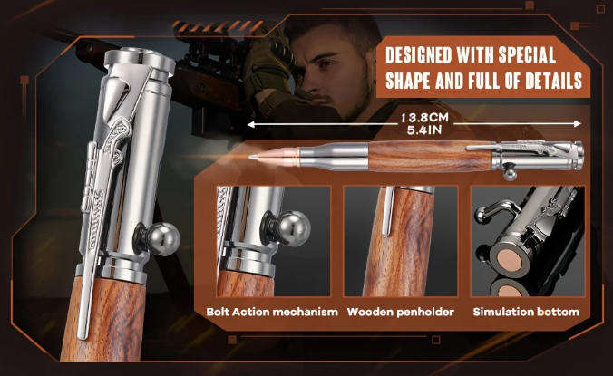 Tactical Design Bullet Shape Ballpoint Pen with Refills