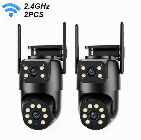 Security Cameras Wireless Wifi HD Dual Lens Security Cameras Video Audio Motion Detection (2PCS)