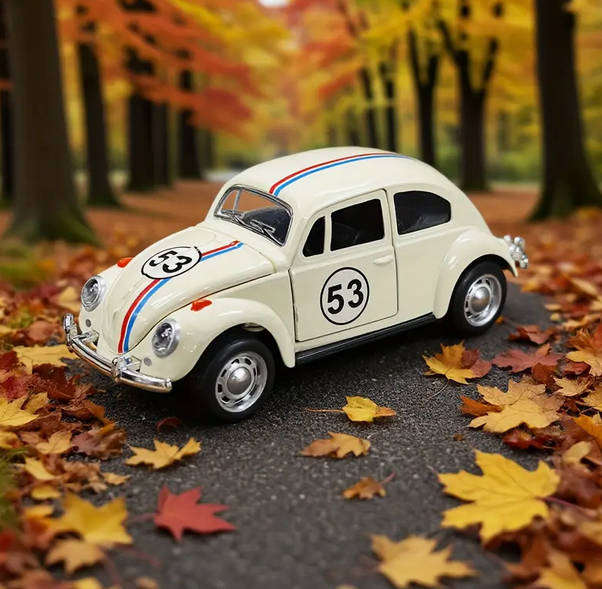 Vintage Volkswagen Beetle Classic Die-Cast  Scale 1:32 Metal Casting Alloy Pull Back Car