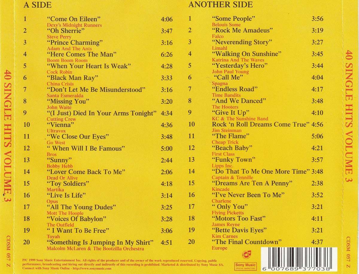 Various - 40 Single Hits: Volume 1, 2 + 3 Double CD