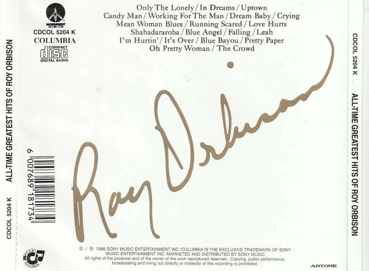 Roy Orbison - All-Time Greatest Hits CD D