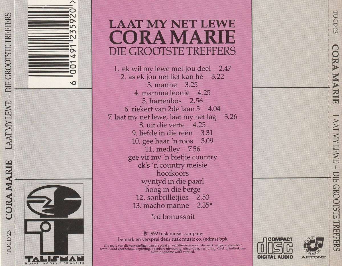 Cora Marie - Laat My Lewe - Die Grootste Treffers CD