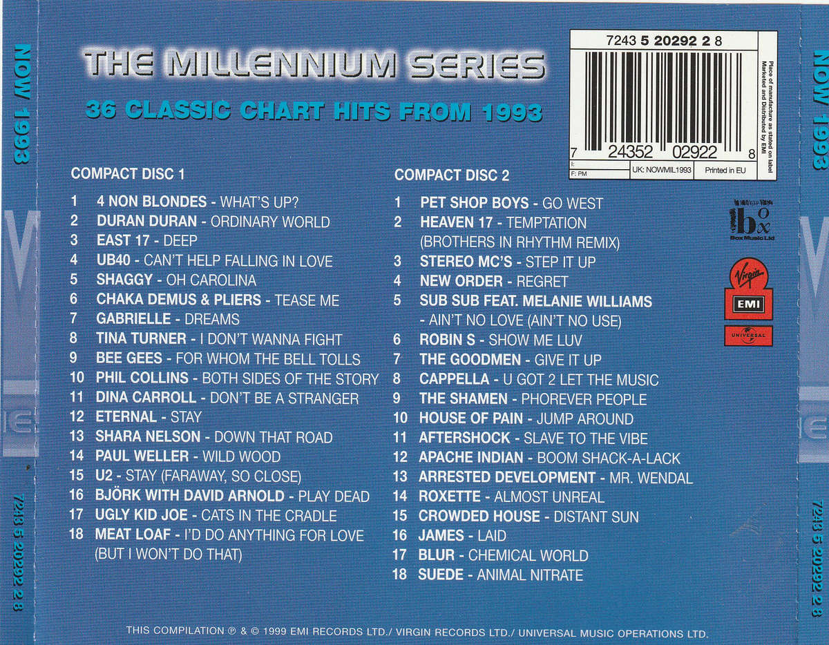 Various - Now That's What I Call Music! 1993: The Millennium Series Double CD Import D