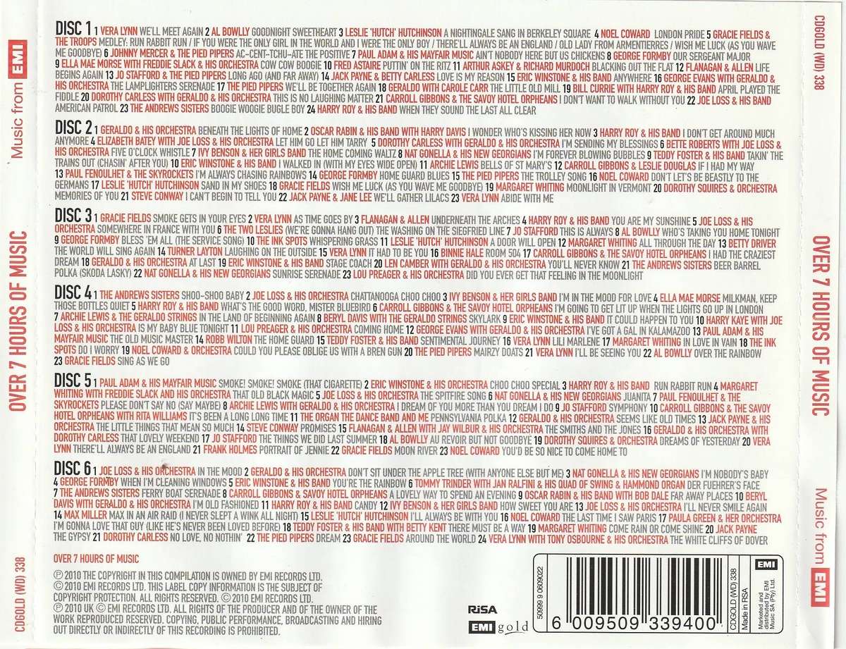 Various - Wartime (140 Original Hits) 6x CD Set