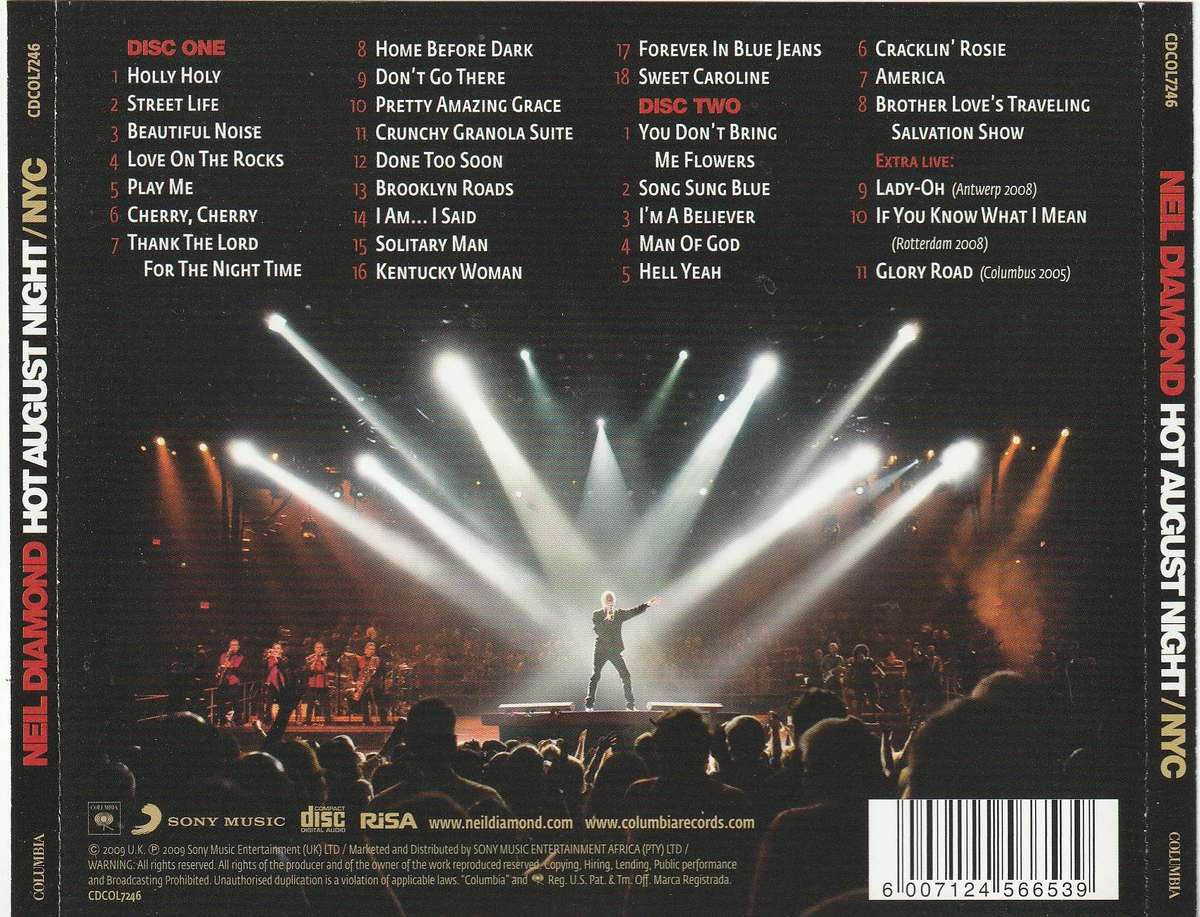 Neil Diamond - Hot August Night / NYC (Live From Madison Square Garden) Double CD D