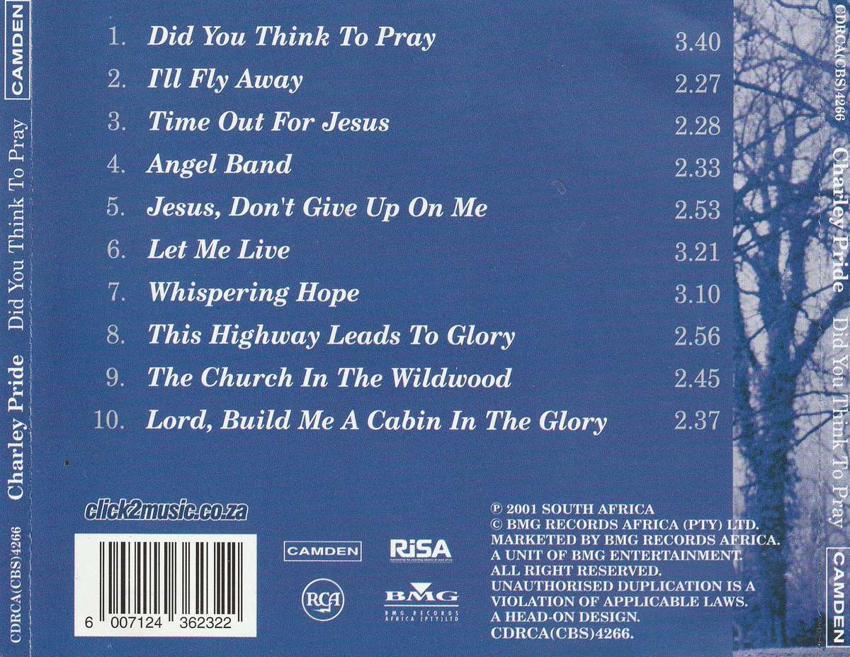 Charley Pride - Did You Think To Pray CD D