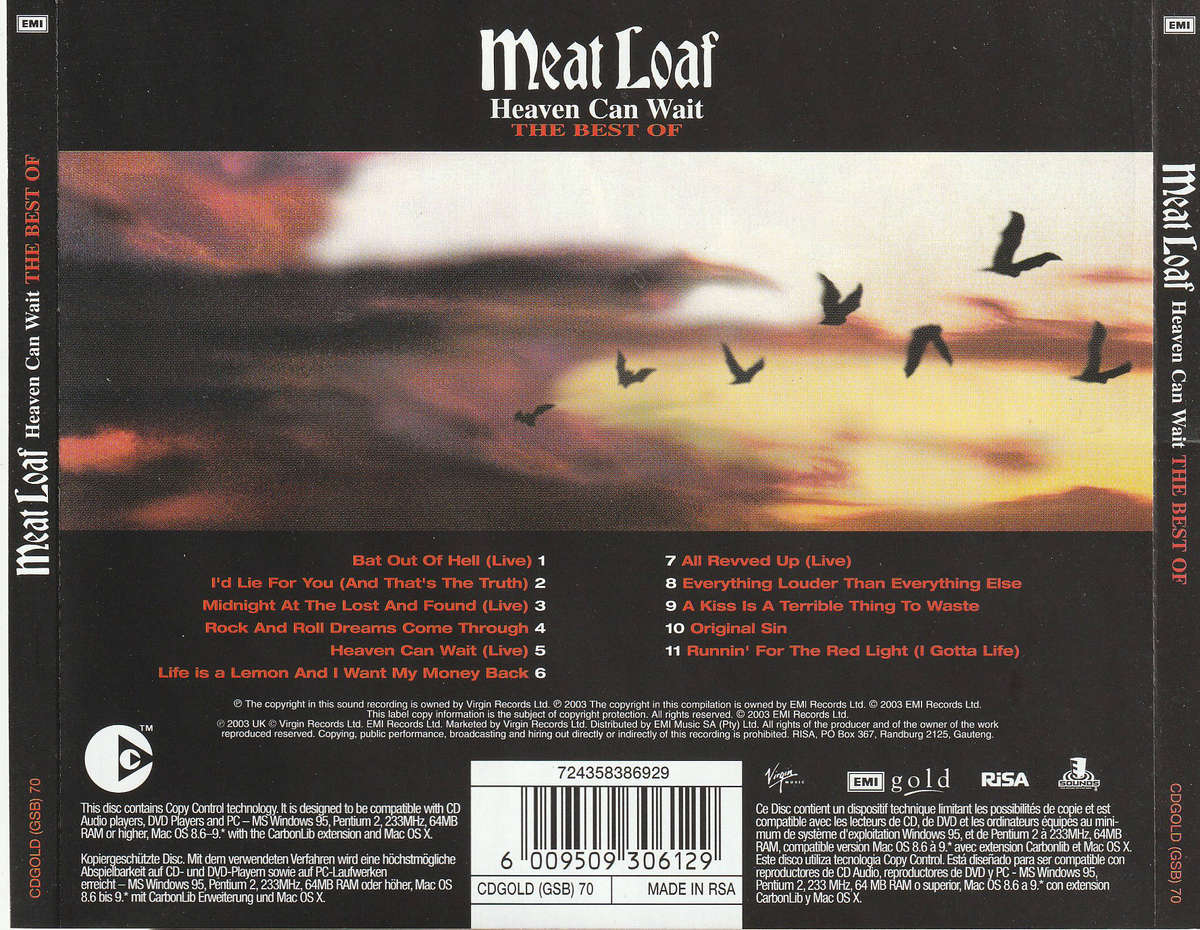 Meat Loaf - Heaven Can Wait (Best of) CD D
