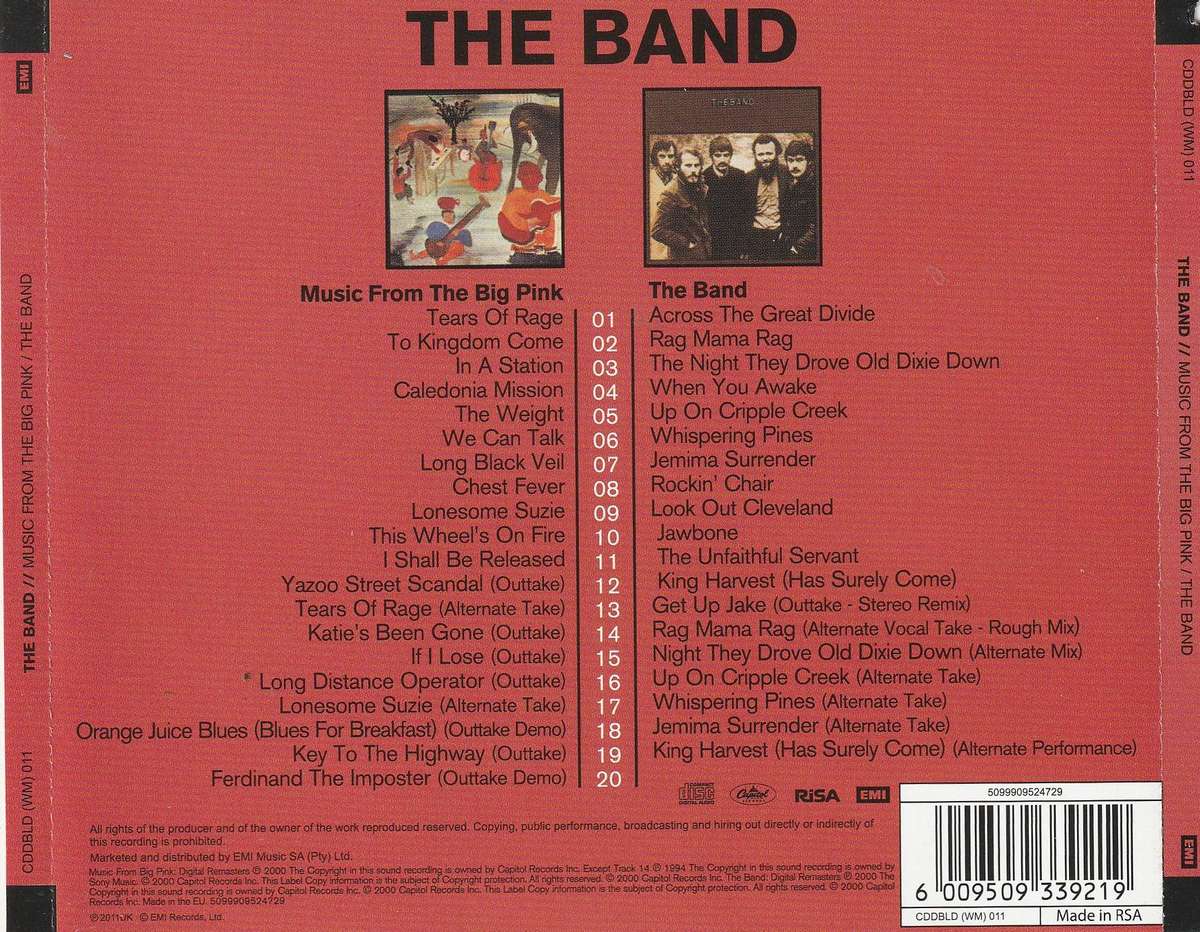 The Band - Music From Big Pink / The Band Double CD D