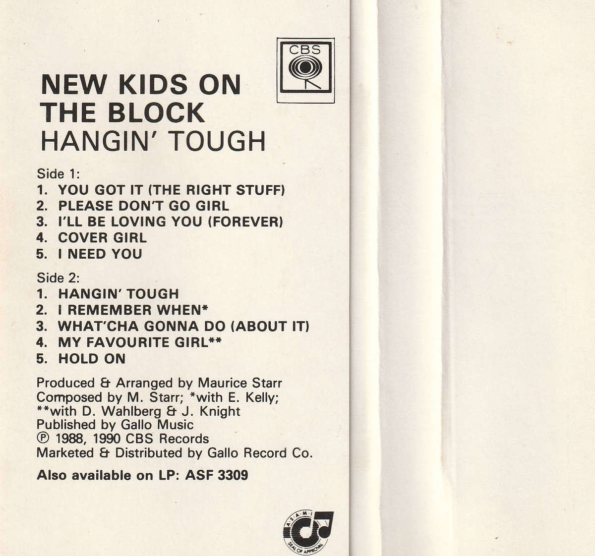 New Kids On the Block - Hangin' Tough Cassette D