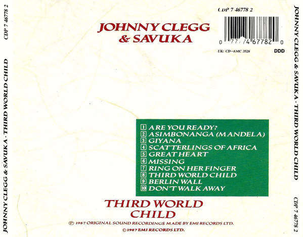 Johnny Clegg & Savuka - Third World Child CD Import