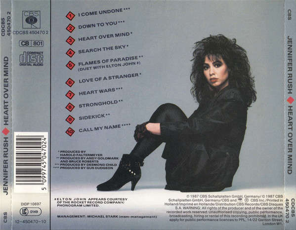 Jennifer Rush - Heart Over Mind CD Import