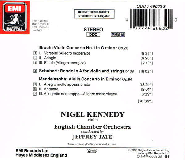 Nigel Kennedy - Violin Concertos CD Import