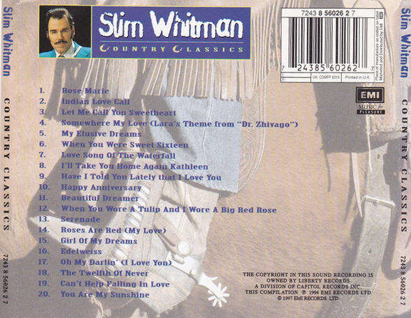 Slim Whitman - Country Classics CD Import