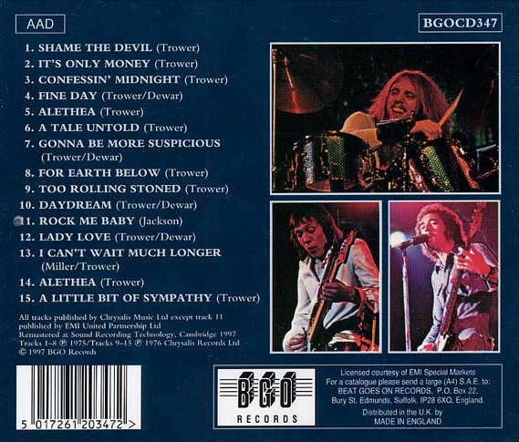 Robin Trower - For Earth Below / Live CD Import