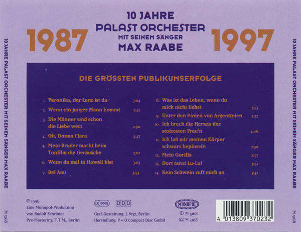 Palast Orchester Mit Seinem Sänger Max Raabe - 10 Jahre CD Import