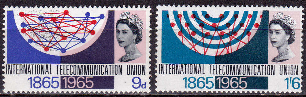 ENGLAND 1965, 15 Nov. 100th ANNIV OF ITU, set, MNH, CV +/-R 25.00 view scans