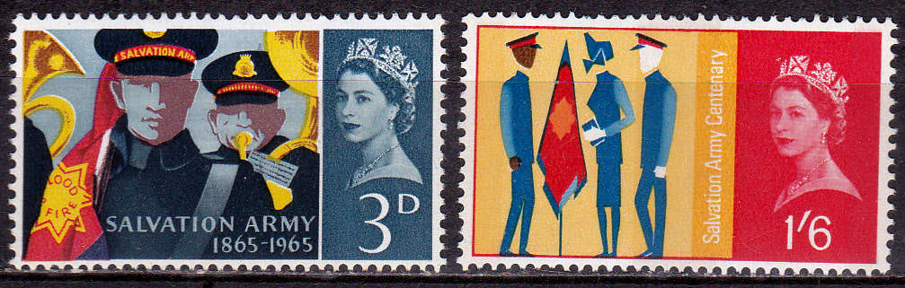 ENGLAND 1965, 9 Aug. 100th ANNIV OF SALVATION ARMY, set, MH, CV +/-R 25.00 view scans