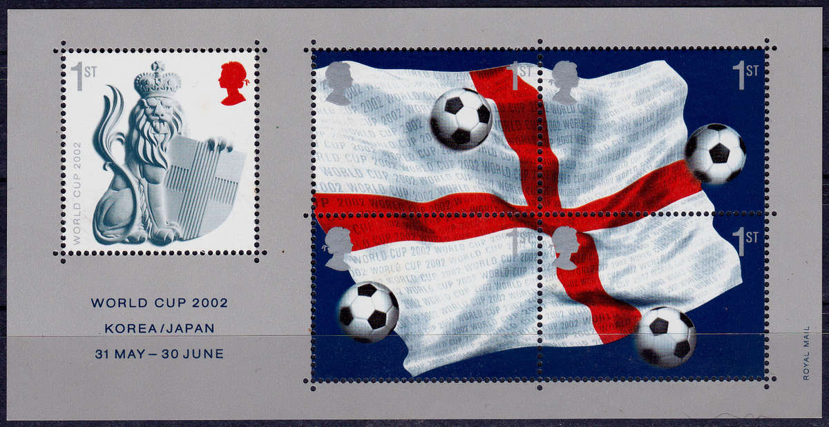 ENGLAND 2002, 21 May. FOOTBALL WORLD CUP, minisheet, MH, CV+/- R 215.00 view scans