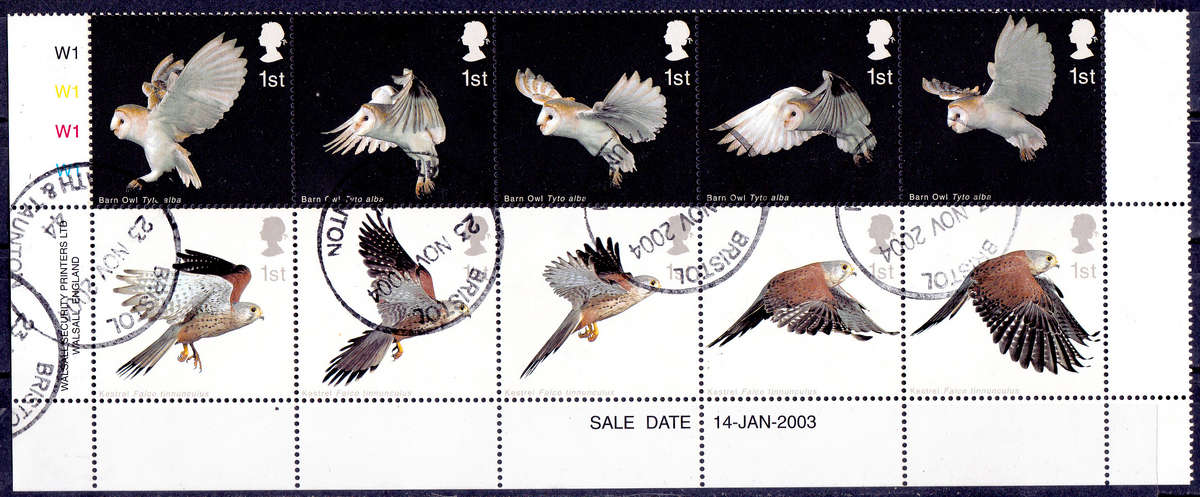 ENGLAND 2003, 14 Jan. BIRDS BARN OWL COMMON KESTREL, set, UH, CV+/- R 430.00 view scans