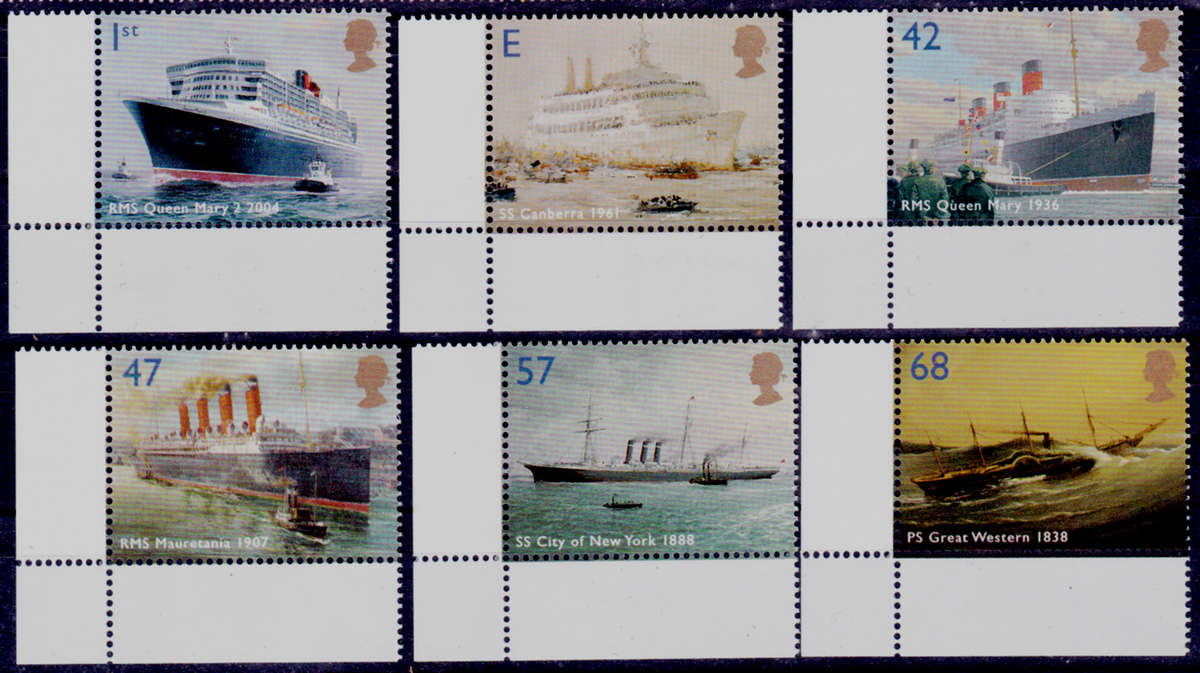 ENGLAND 2004, 13 April. OCEAN LINERS, set, MNH, CV+/- R 140.00 view scans