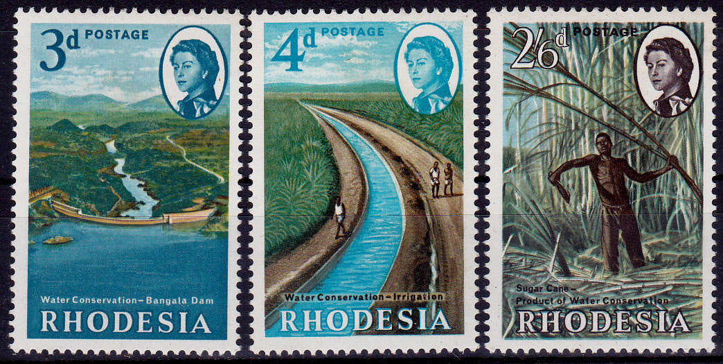 RHODESIA 1965, 19 July. WATER CONSERVATION, set, MH, CV R 65.00, view scans