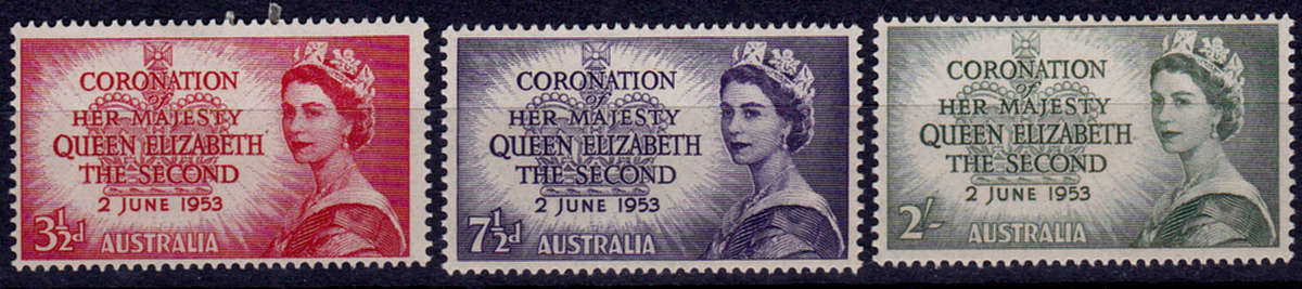 AUSTRALIA 1953, 25 May. CORONATION of QEII, set, MH, CV R 30.00, view scans