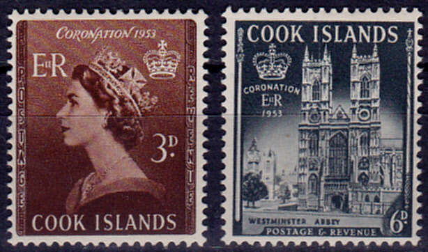 COOK ISLANDS 1953, 25 May, CORONATION of QEII, set, MH, CV +/-R 45.00 view scans