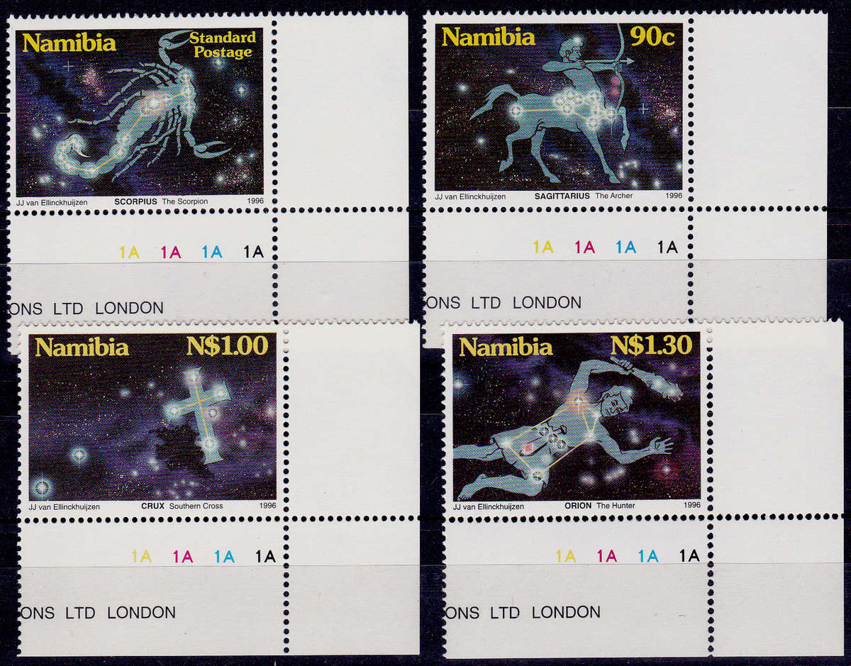 NAMIBIA 1996, 12 Sept. STARS IN NAMIBIAN SKY, set, MNH,  CV R 20.00 view scans