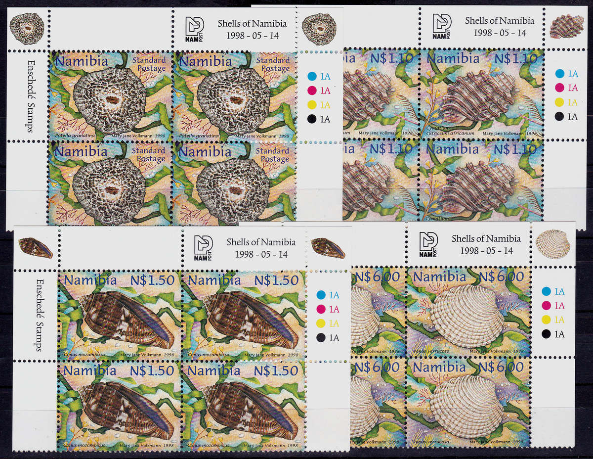 NAMIBIA 1998, 14 May. SHELLS OF NAMIBIA, set controls, MNH, CV R 448.00 view scans