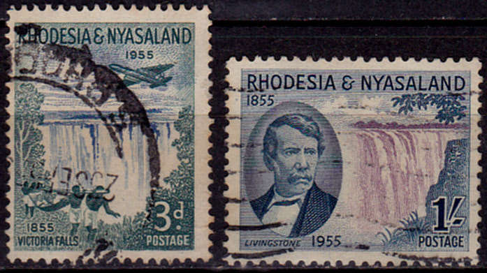 RHODESIA and NYASALAND 1955, 15 June. VICTORIA FALLS, set, UH, CV R 14.00 view scans